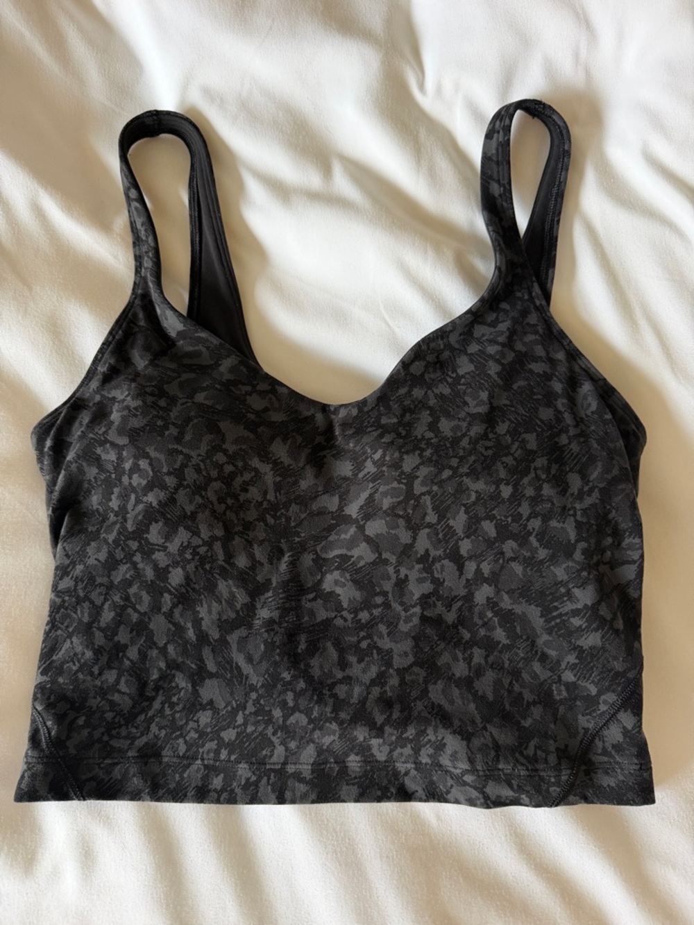 lululemon athletica Black Floral-Print Bralette Crop Top